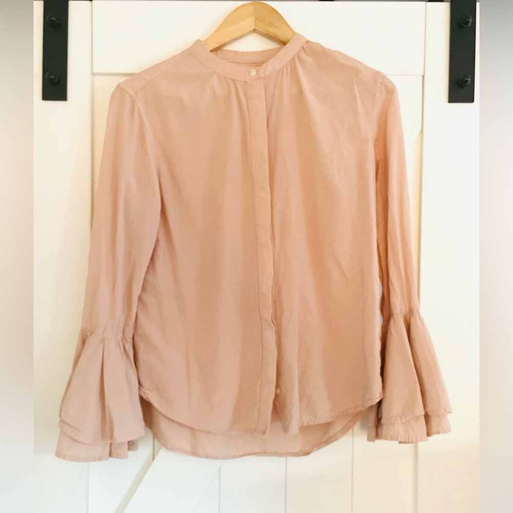 Trovata Bird of Paradise‎ Pink Button Down Blouse extra small